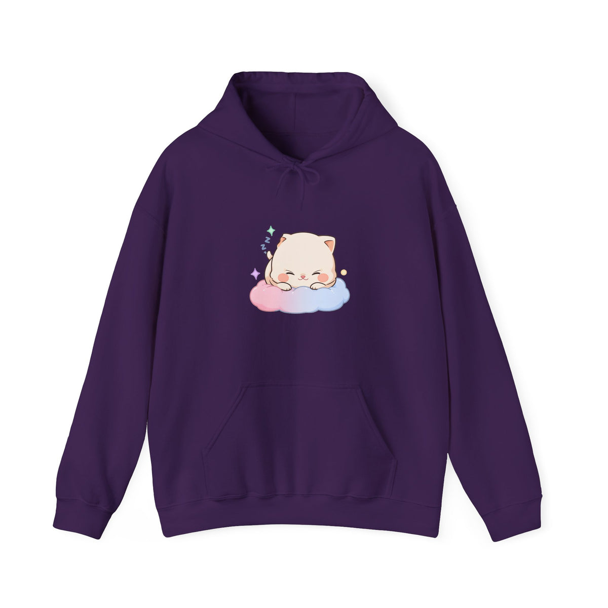 Kawaii Sleeping Cat Hoodie, Cozy Cloud Cat Sweatshirt