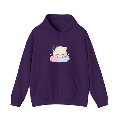 Kawaii Sleeping Cat Hoodie, Cozy Cloud Cat Sweatshirt