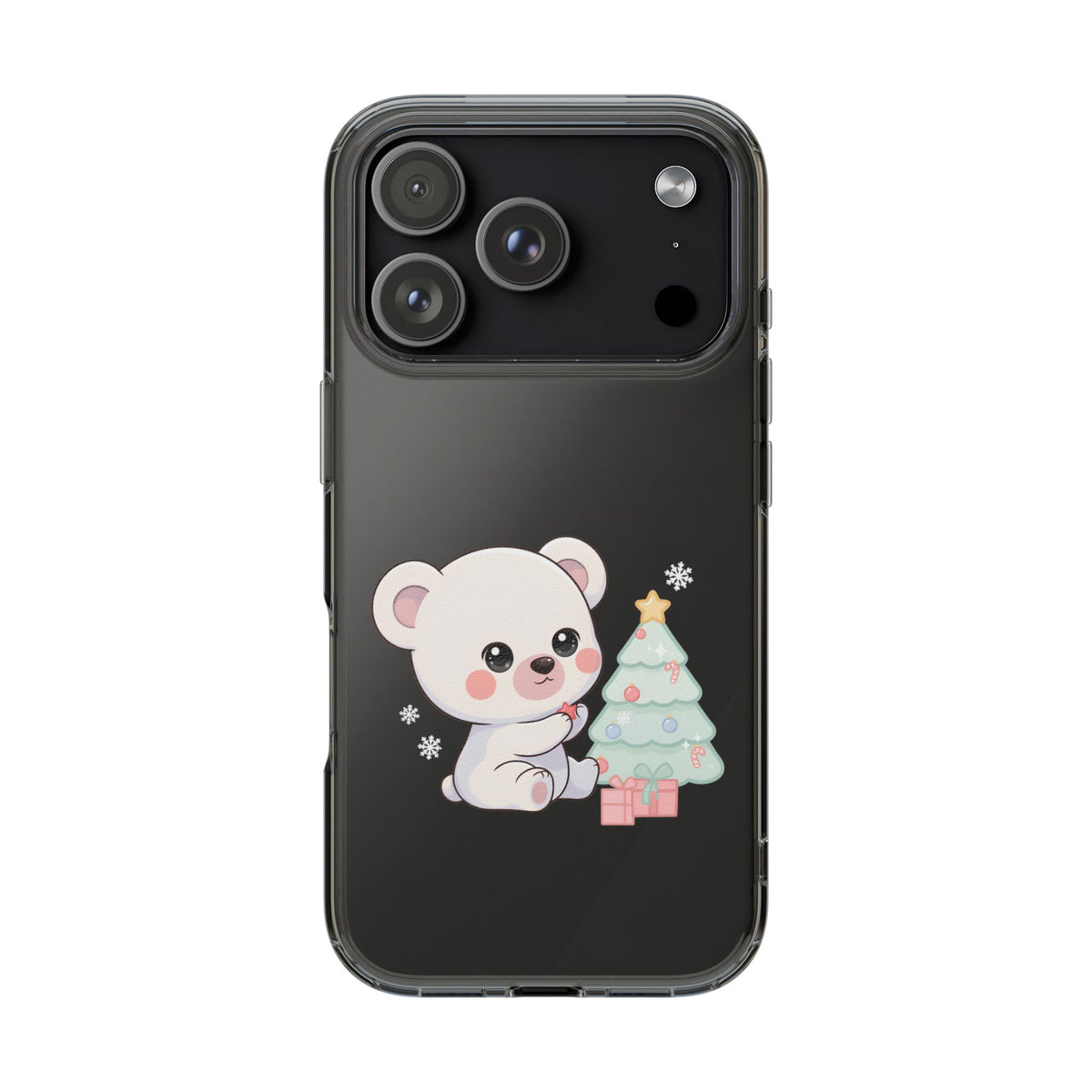 Christmas Polar Bear Phone Case, Kawaii Holiday Accessory