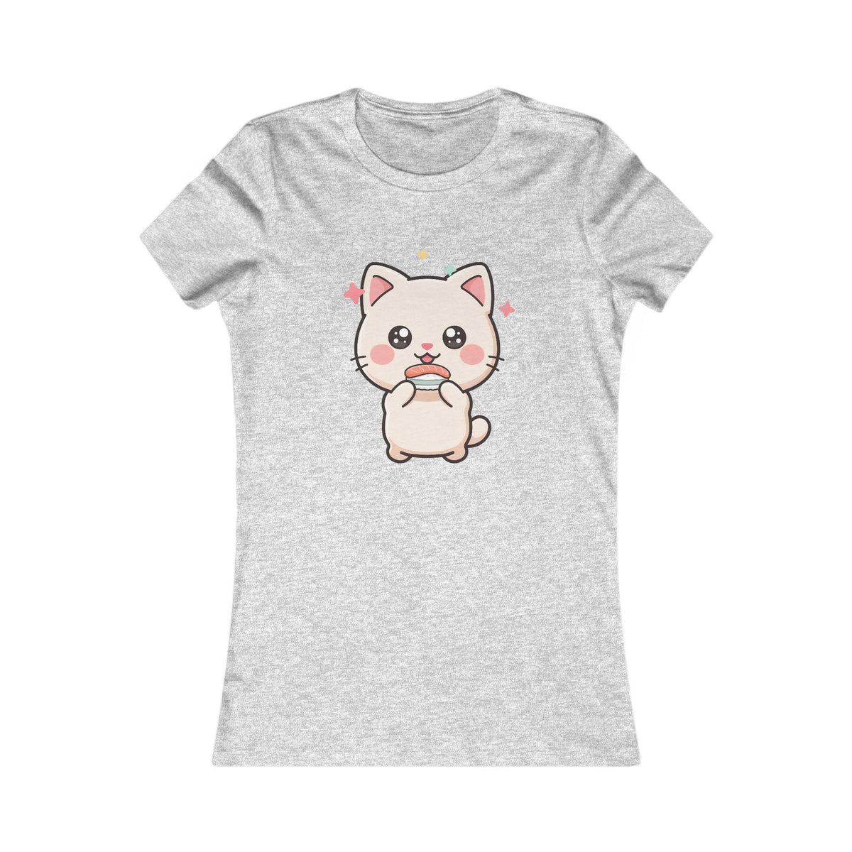 Kawaii Cat Sushi Women's Tee for Cute Casual Outfits