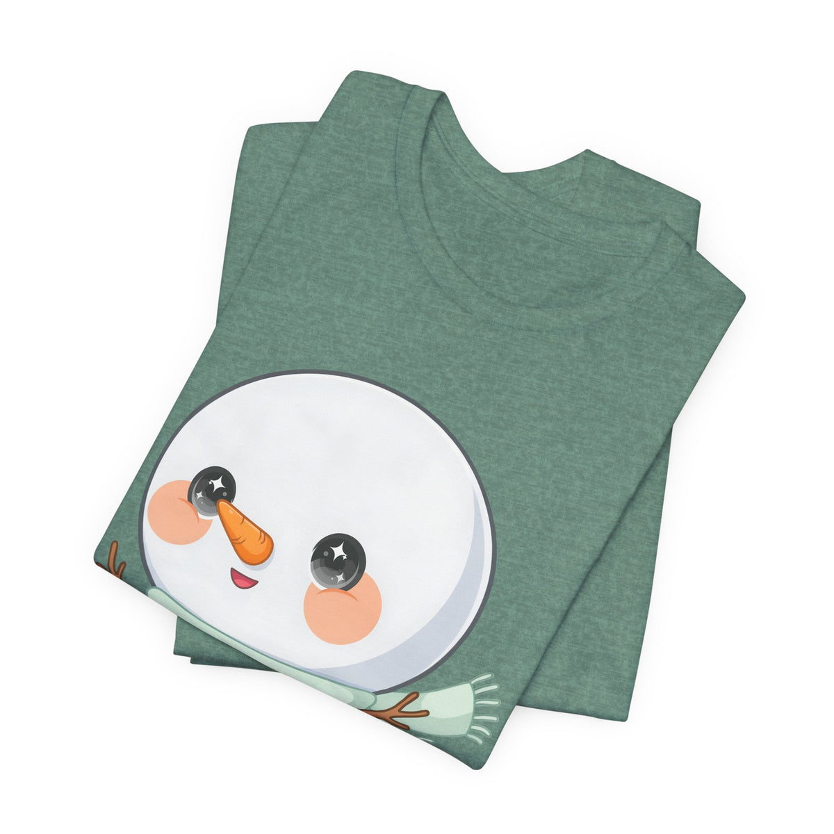 Cute Snowman T-Shirt, Kawaii Ice Skating Holiday Gift