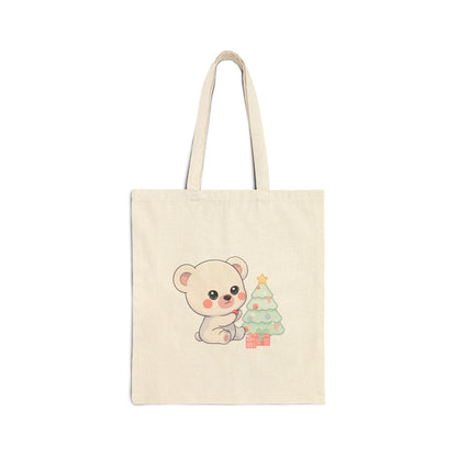 Christmas Polar Bear Tote Bag for Festive Errands