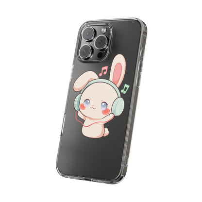 Kawaii Bunny Phone Case, Cute Music Lover Gift