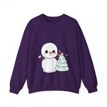 Cute Snowman Christmas Sweatshirt, Kawaii Holiday Crewneck