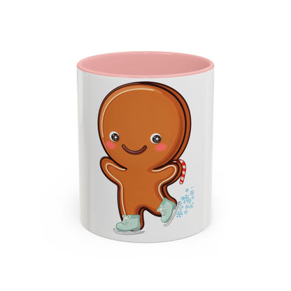 Gingerbread Man Ice Skating Accent Coffee Mug