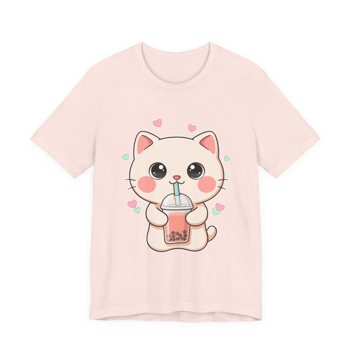 Kawaii Bubble Tea Cat T-Shirt for Cat and Boba Lovers