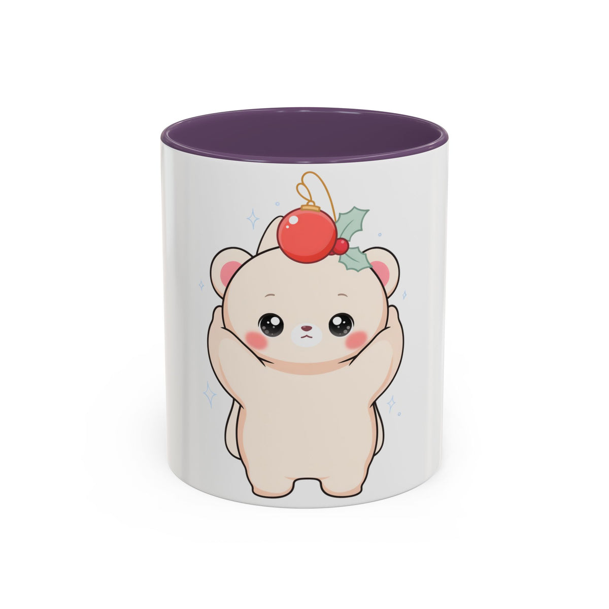 Christmas Polar Bear Mug, Cute Holiday Accent Coffee Mug
