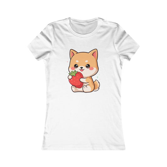 Kawaii Shiba Inu Strawberry Women's Tee
