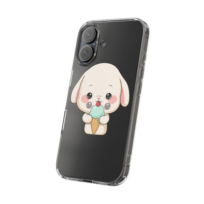 Kawaii Bunny Phone Case, Ice Cream Cutie Clear Case