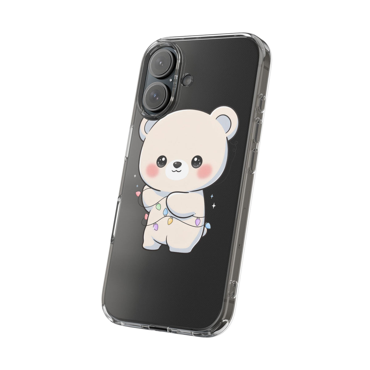 Kawaii Polar Bear Phone Case with Fairy Lights
