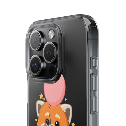 Kawaii Red Panda Clear Impact-Resistant Case with Balloon