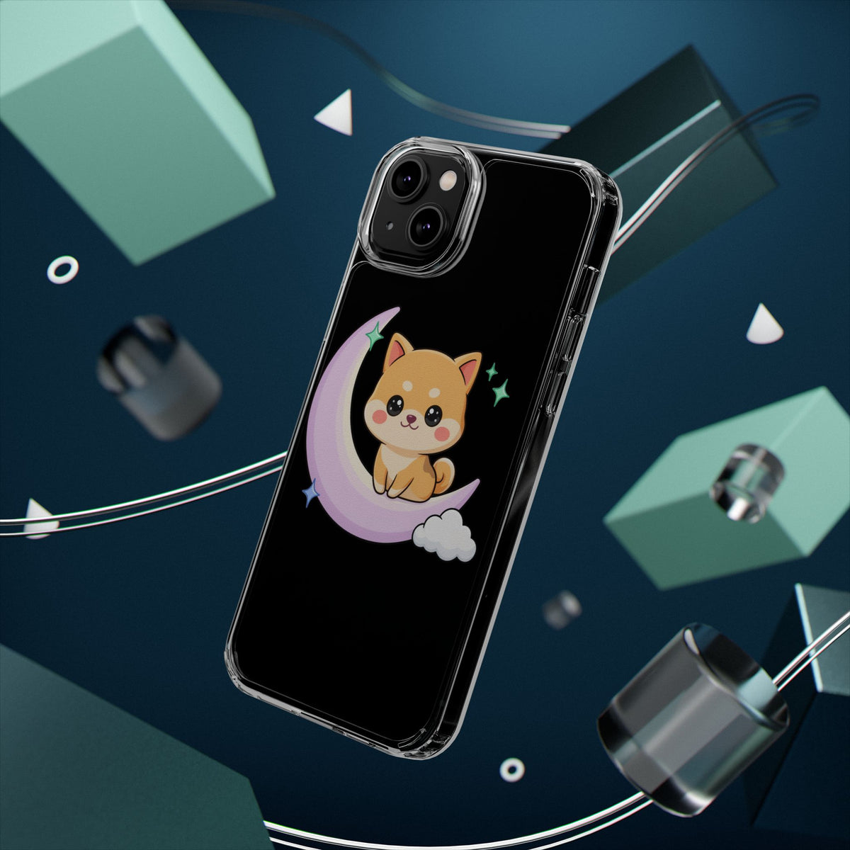 Kawaii Shiba Inu Phone Case – Crescent Moon Cutie