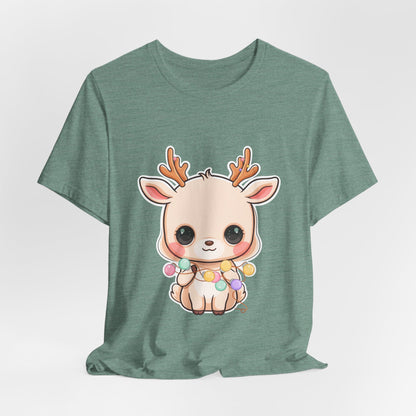 Kawaii Reindeer T-Shirt for Cozy Holiday Errands