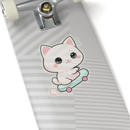 Kawaii Cat Skateboard Sticker for Cat Lovers