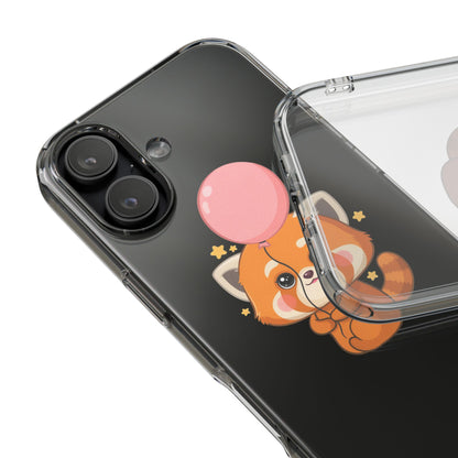 Kawaii Red Panda Clear Impact-Resistant Case with Balloon