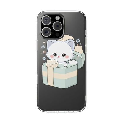 Kawaii Arctic Fox Clear Impact-Resistant Phone Case