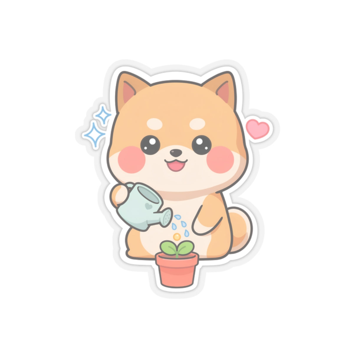 Shiba Inu Plant Lover Sticker for Cute Decor