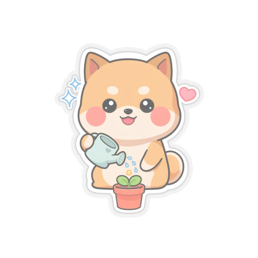 Shiba Inu Plant Lover Sticker for Cute Decor