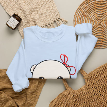 Kawaii Polar Bear Sweatshirt, Jingle Bell Holiday Crewneck