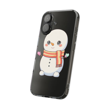 Kawaii Snowman Phone Case – Cute Christmas Clear Case