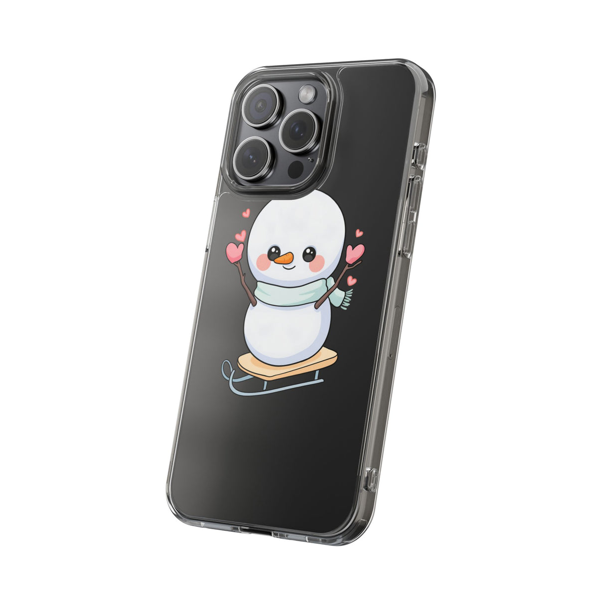 Kawaii Snowman Phone Case, Cute Winter Cheer