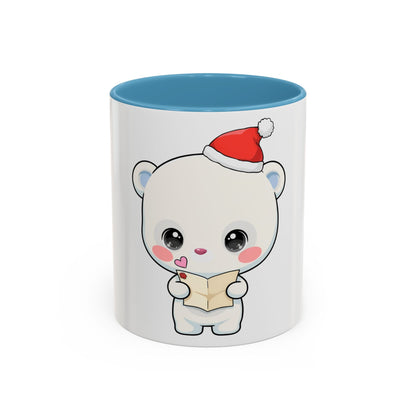 Kawaii Polar Bear Christmas Mug – Santa Letter Accent Mug