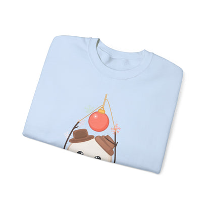 Cute Snowman Christmas Sweatshirt, Kawaii Holiday Crewneck