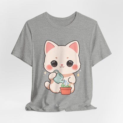 Kawaii Cat Gardening T-Shirt for Plant Lovers