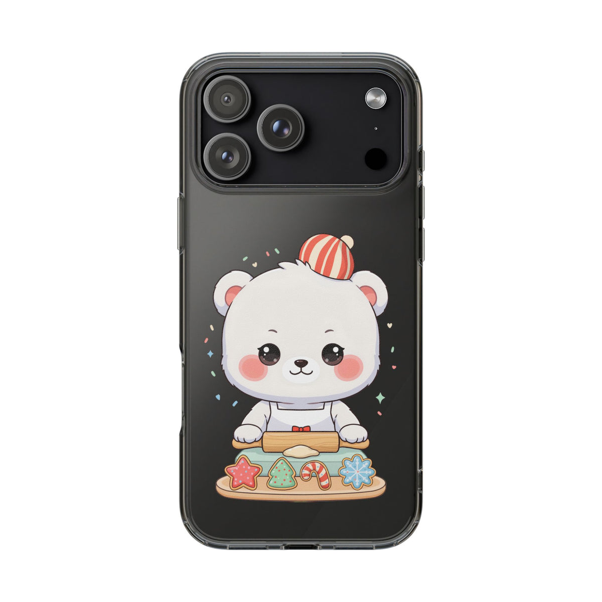 Christmas Bear Cookie Baking Clear Phone Case