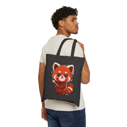 Red Panda Artist Tote Bag for Kawaii Art Lovers
