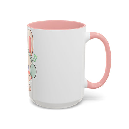 Kawaii Bunny Music Mug, Cute Accent Coffee Mug