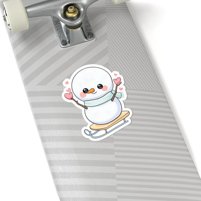 Kawaii Snowman Sticker for Cozy Winter Journals
