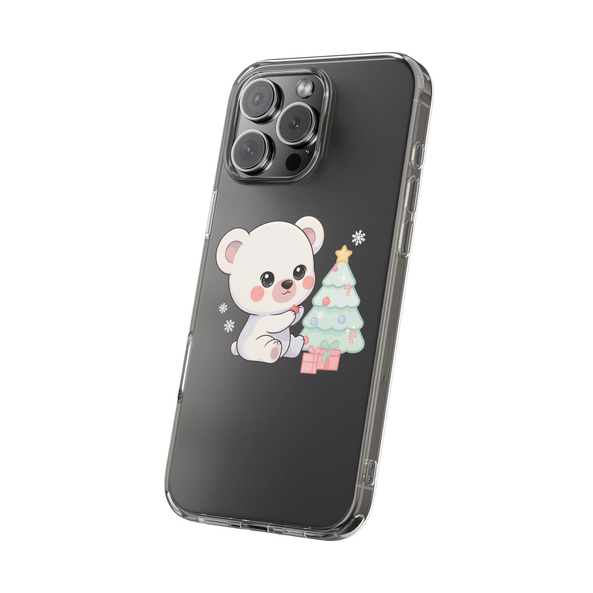 Christmas Polar Bear Phone Case, Kawaii Holiday Accessory