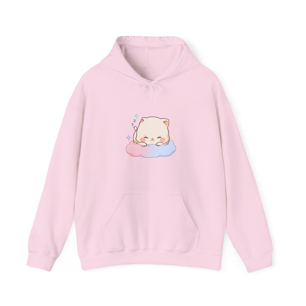 Kawaii Sleeping Cat Hoodie, Cozy Cloud Cat Sweatshirt