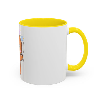 Gingerbread Man Accent Coffee Mug, Cute Kawaii Holiday Gift