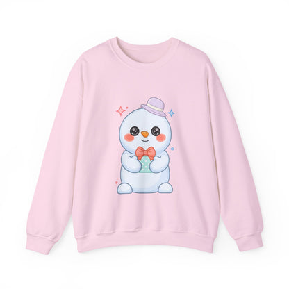 Kawaii Snowman Christmas Sweatshirt, Cute Holiday Gift