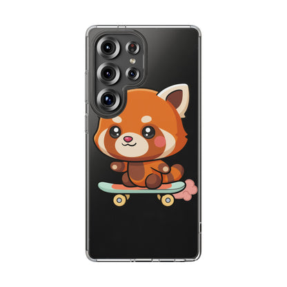 Red Panda Skateboard Phone Case, Cute Kawaii Style
