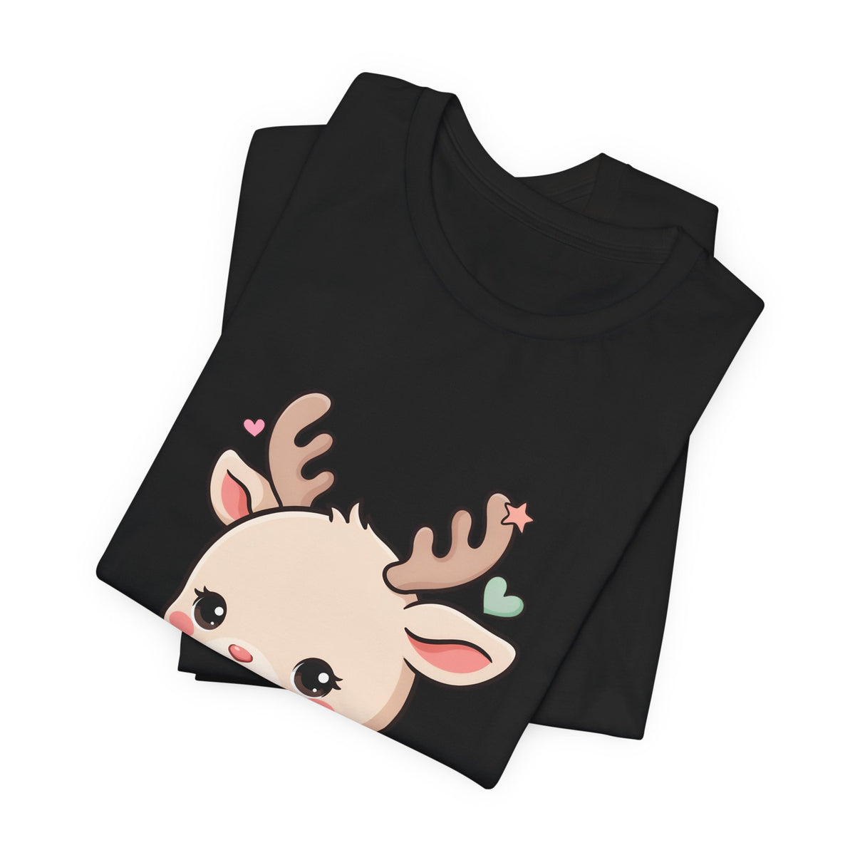 Kawaii Reindeer T-Shirt for Cozy Christmas Fans