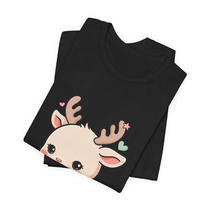 Kawaii Reindeer T-Shirt for Cozy Christmas Fans