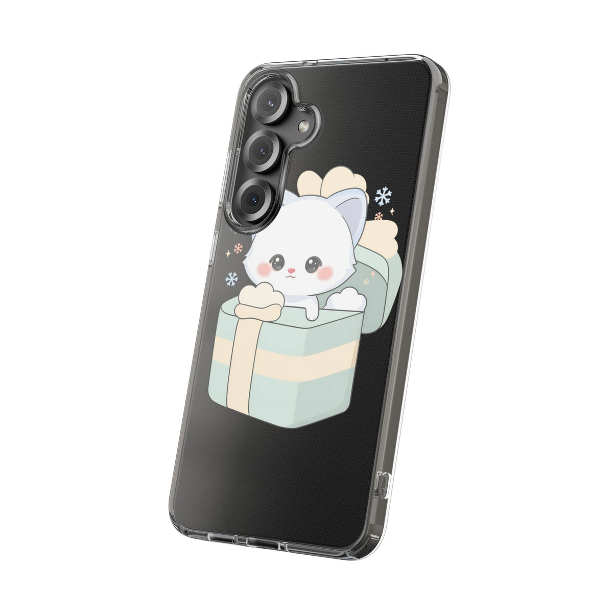 Kawaii Arctic Fox Clear Impact-Resistant Phone Case