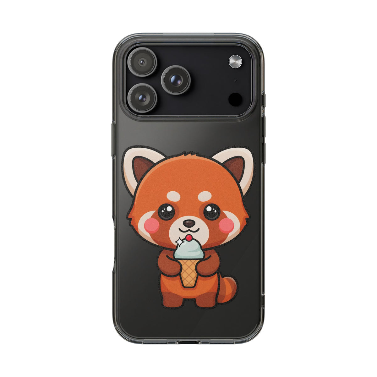 Kawaii Red Panda Phone Case with Ice Cream