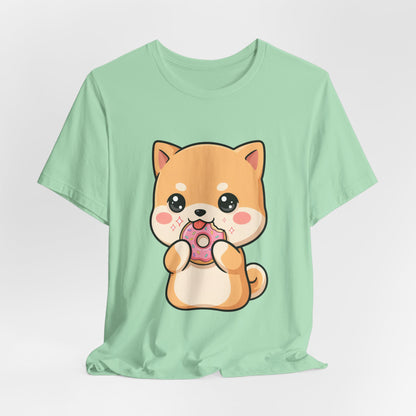 Kawaii Shiba Inu Donut Unisex Jersey Short Sleeve Tee