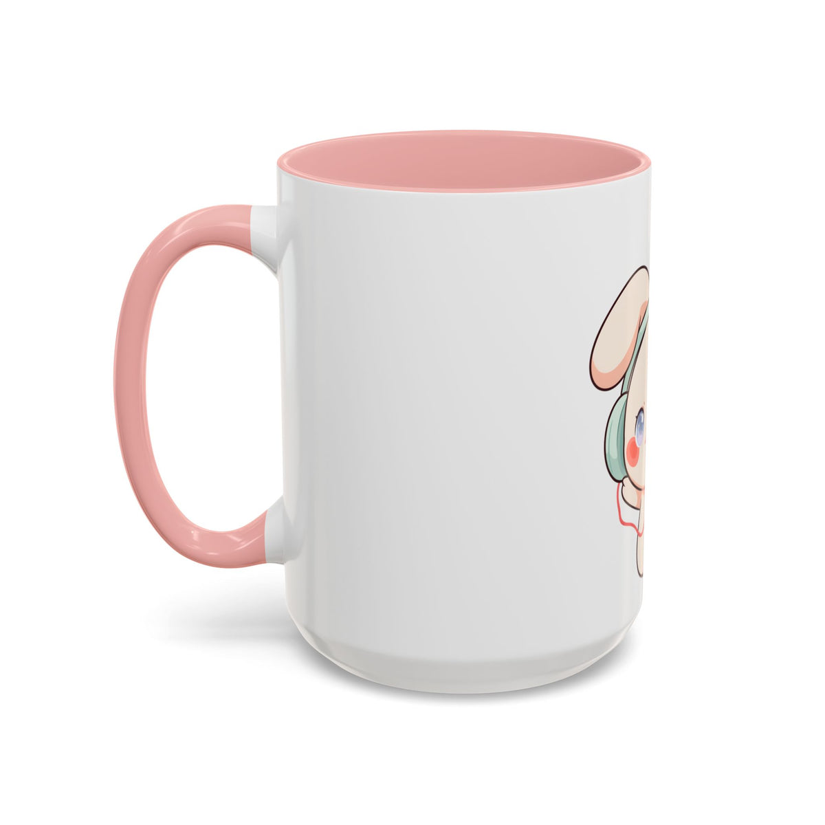 Kawaii Bunny Music Mug, Cute Accent Coffee Mug