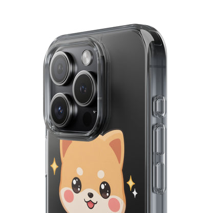 Kawaii Shiba Inu Gamer Phone Case, Clear Impact-Resistant