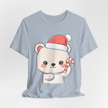 Kawaii Polar Bear Christmas Tee, Cute Holiday Gift