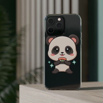 Kawaii Panda Sushi Phone Case, Clear Impact-Resistant Case