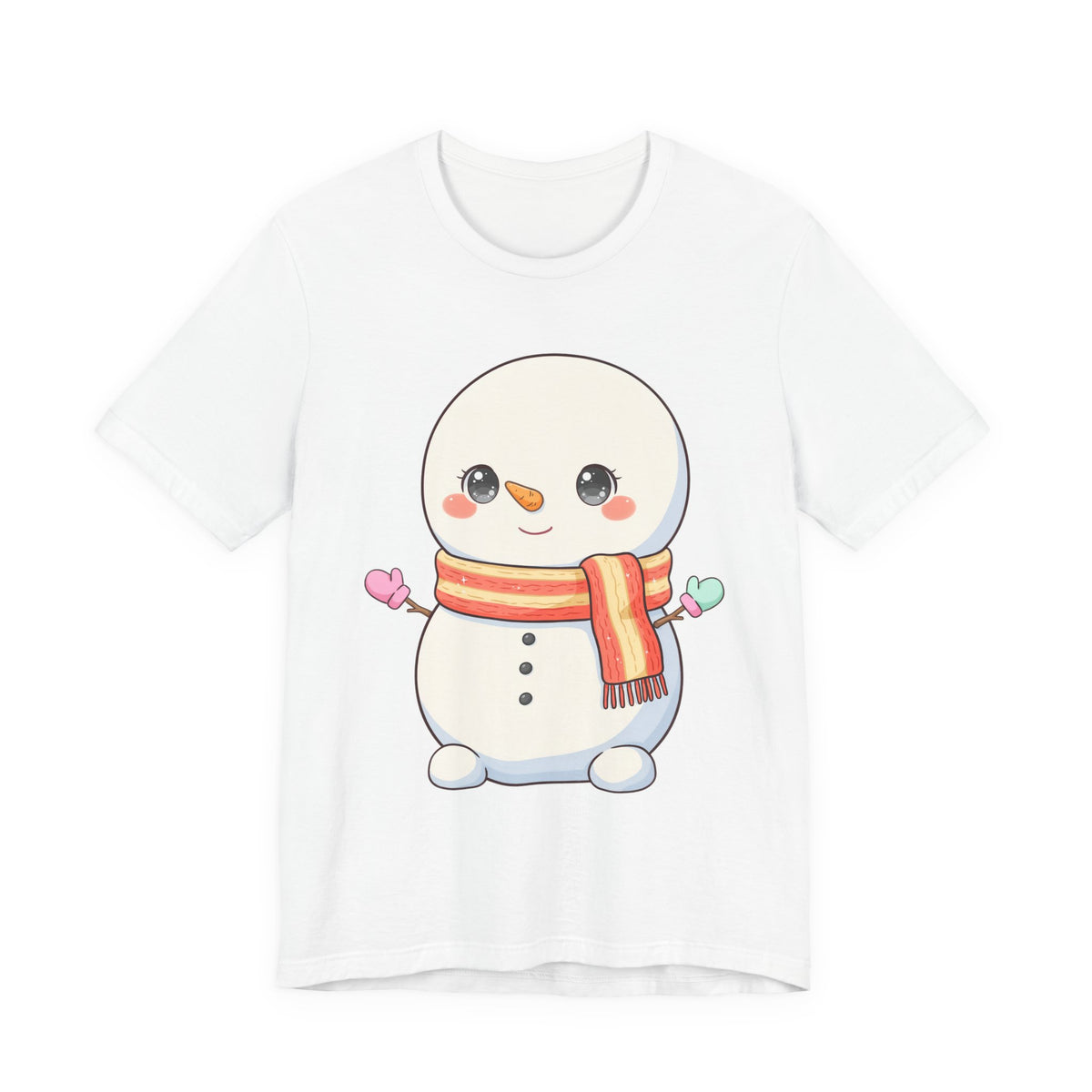 Kawaii Snowman Christmas T-Shirt for Cute Holiday Cheer