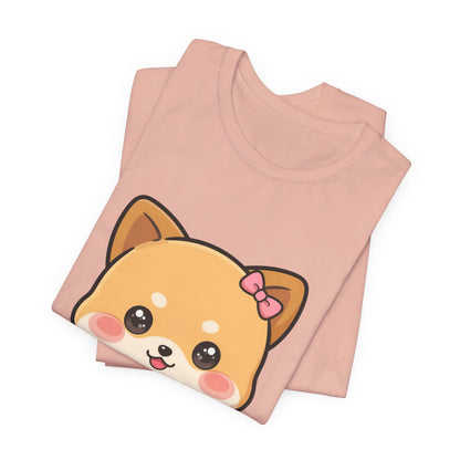 Kawaii Shiba Inu Coffee T-Shirt, Cute Latte Lover Tee