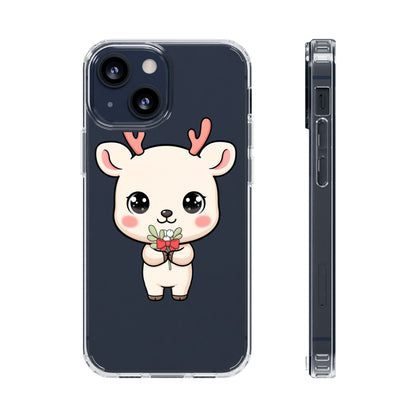 Kawaii Christmas Reindeer Clear Phone Case Gift