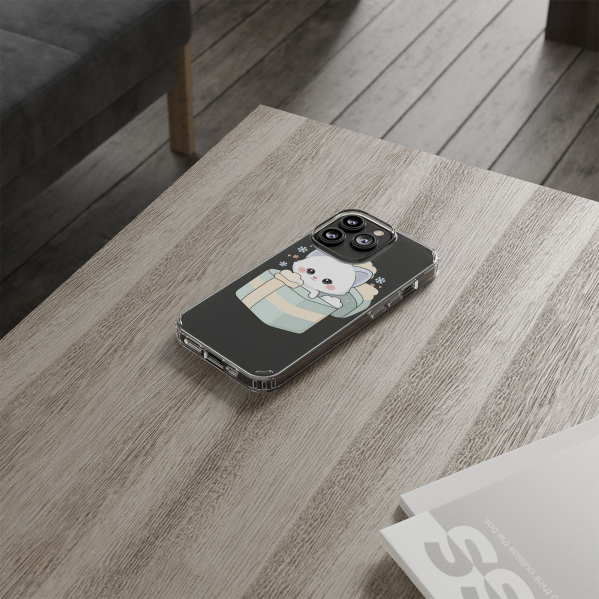 Kawaii Arctic Fox Clear Impact-Resistant Phone Case